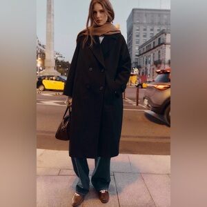Zara Oversized Black Peacoat